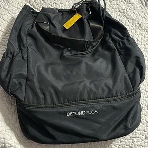 Beyond Yoga Black Drawstring Backpack Tote